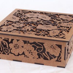 Hibiscus decorative box with removable lid