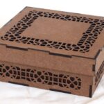 Laser-cut MDF geometric decorative box with removable lid