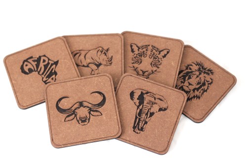 Coasters Big 5 Laser engraved Big 5 MDF coaster set