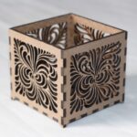Small laser-cut MDF T-light holder