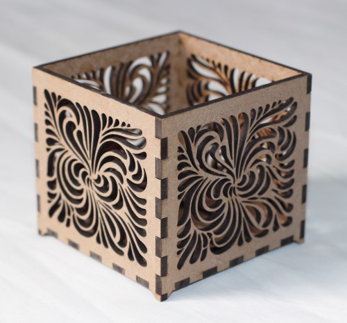 Small T-light holder A3 Small laser-cut MDF T-light holder