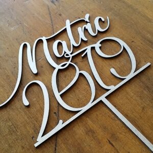 Home Personalised laser-cut Matric cake topper example